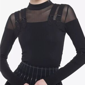 Killstar KIHILIST Buckle Strap Long-Sleeve Top